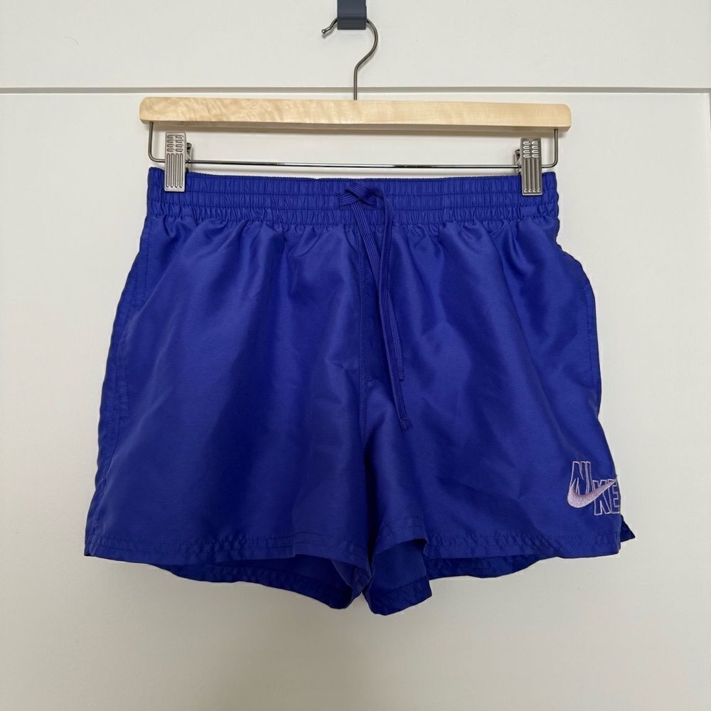 Nike Athletic Shorts Womens Small Purple Blue Elastic Waist Lined Running